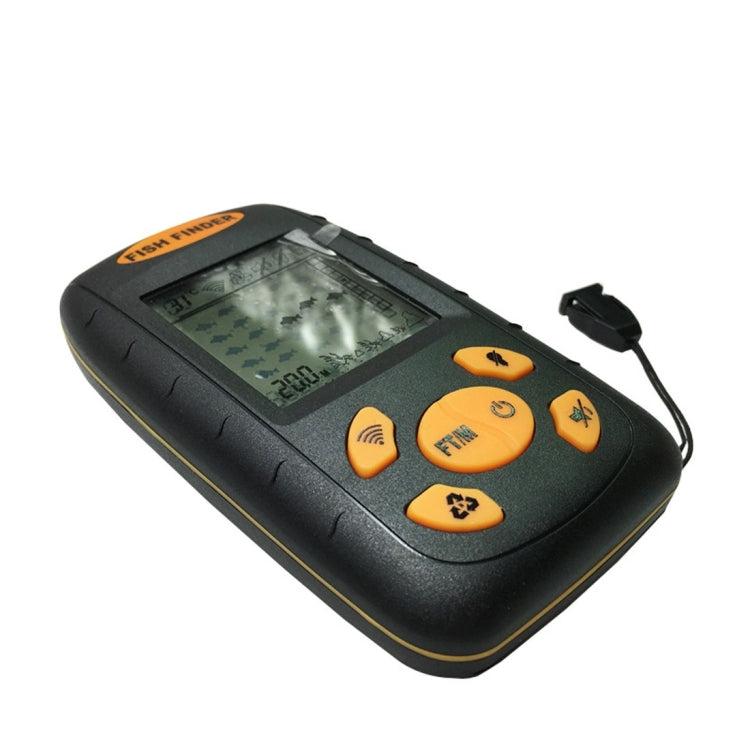 Portable Ultrasonic Fish Finder, Water Depth & Temperature Fishfinder with Wired Sonar Sensor Transducer and LCD Display