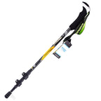 KODENOR Outdoor Mountaineering Portable Foldable Carbon Fibre Straight Handle Alpenstocks Trekking Poles, Length : 63-135CM