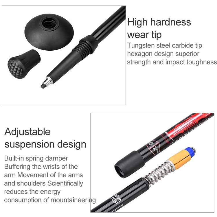 Aotu AT7551 135cm Aluminum Alloy Outdoor Camping Corky Trekking Poles