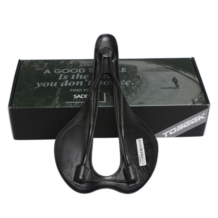 TOSEEK Road Bike Carbon Fiber Seat Bicycle Hollow Seat Saddle, 3K Texture + Extinction