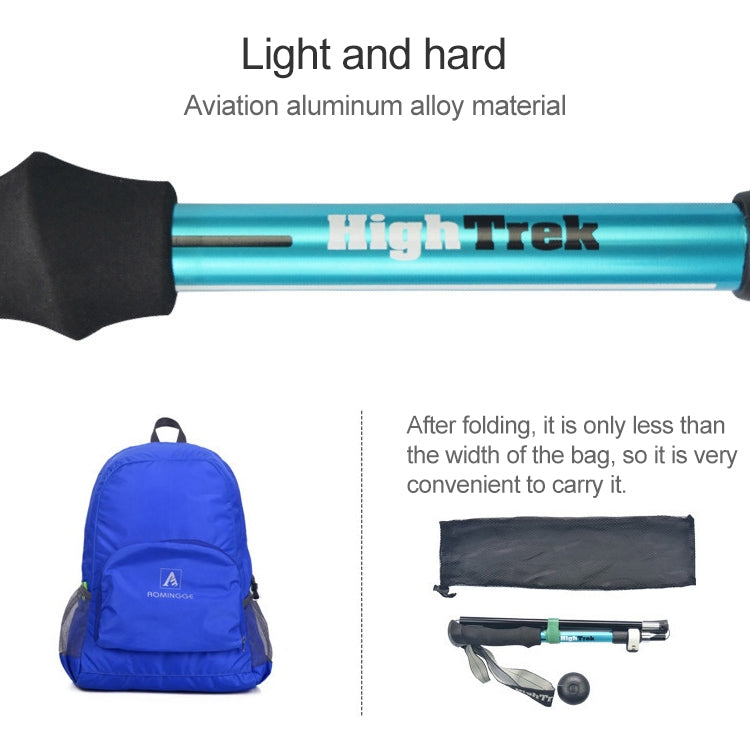 Outdoor Mountaineering Portable Foldable Ultra light Aluminium Alloy Alpenstocks Trekking Poles, Length : 35-125CM