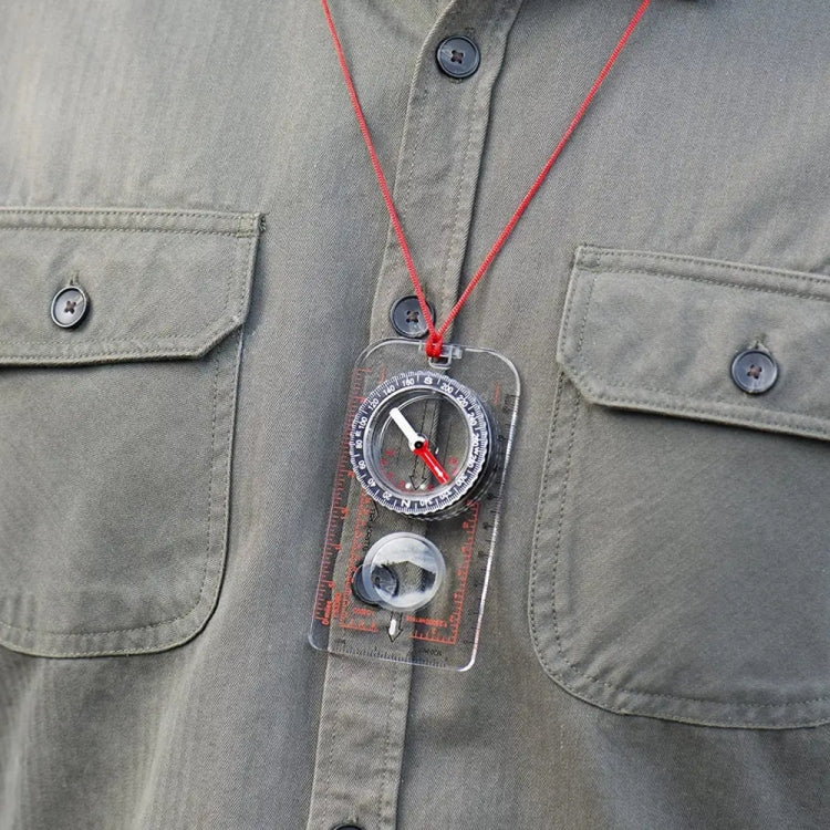 2pcs Nisa SD482 Outdoor Compass Map Scale with Magnifying Glass Multifunction