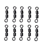 100 PCS 8 Word Shape Fishing Rolling Swivels Dual Rings Connector