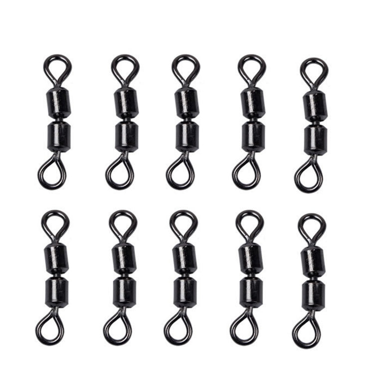 100 PCS 8 Word Shape Fishing Rolling Swivels Dual Rings Connector
