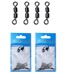 100 PCS 8 Word Shape Fishing Rolling Swivels Dual Rings Connector