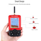 XJ-01 Wireless Fish Detector 125KHz Sonar Sensor 0.6-36m Depth Locator Fishes Finder with 2.4 inch LCD Screen & Antenna, Built-in Water Temperature Sensor