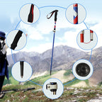 5 Node Portable Foldable Aluminium Alloy Alpenstocks Trekking Poles, Folding Length : 28.5CM