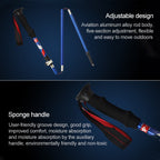 5 Node Portable Foldable Aluminium Alloy Alpenstocks Trekking Poles, Folding Length : 28.5CM