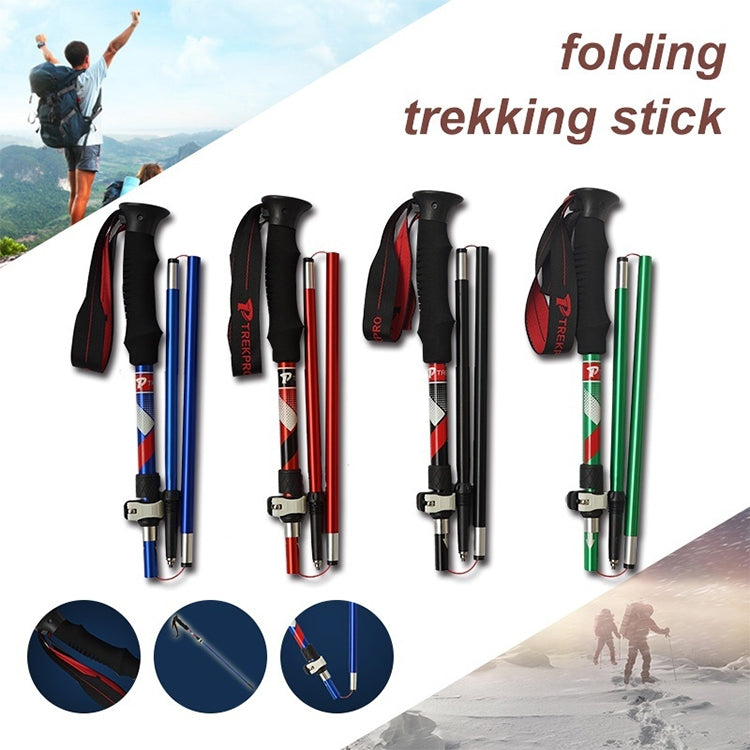 5 Node Portable Foldable Aluminium Alloy Alpenstocks Trekking Poles, Folding Length : 28.5CM
