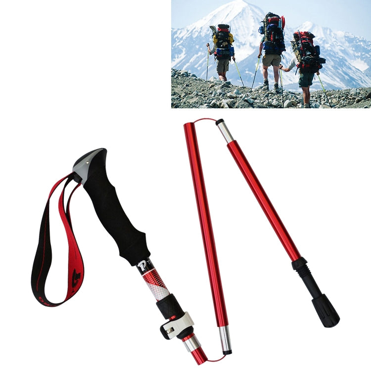5 Node Portable Foldable Aluminium Alloy Alpenstocks Trekking Poles, Folding Length : 28.5CM