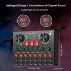 PULUZ Sound Card Live Broadcast Bluetooth Sound Mixer Studio Microphone Kits with Suspension Scissor Arm & Metal Shock Mount, Chinese Version