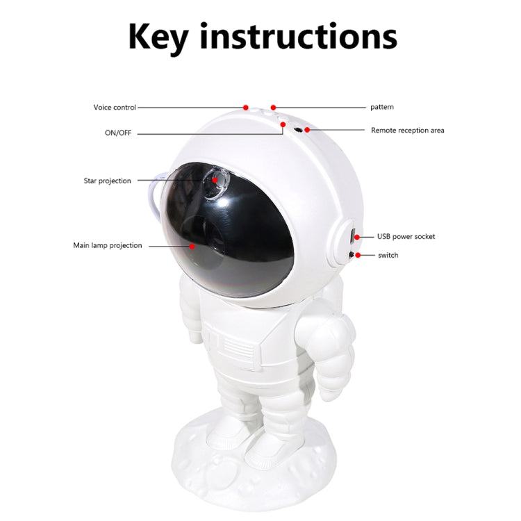 5W Astronaut Starry Sky Projection Lamp USB Night Light