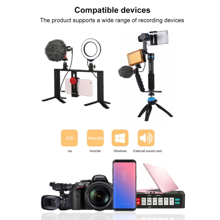 PULUZ Professional Interview Condenser Video Shotgun Microphone with 3.5mm Audio Cable for DSLR & DV Camcorder