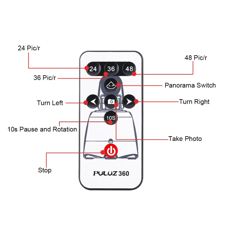 PULUZ Electronic 360 Degree Rotation Panoramic Head with Remote Controller for Smartphones, GoPro Action Cameras