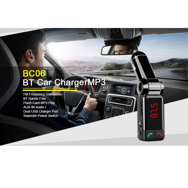 BC-06 Bluetooth Car Kit FM Transmitter Car MP3 Player with LED Display 2 USB Charger & Handsfree Function