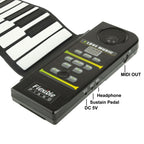 88 Keys Portable MIDI Silicone Flexible Roll Up Piano, Keyboard: 133 x 14.2 x 0.6cm