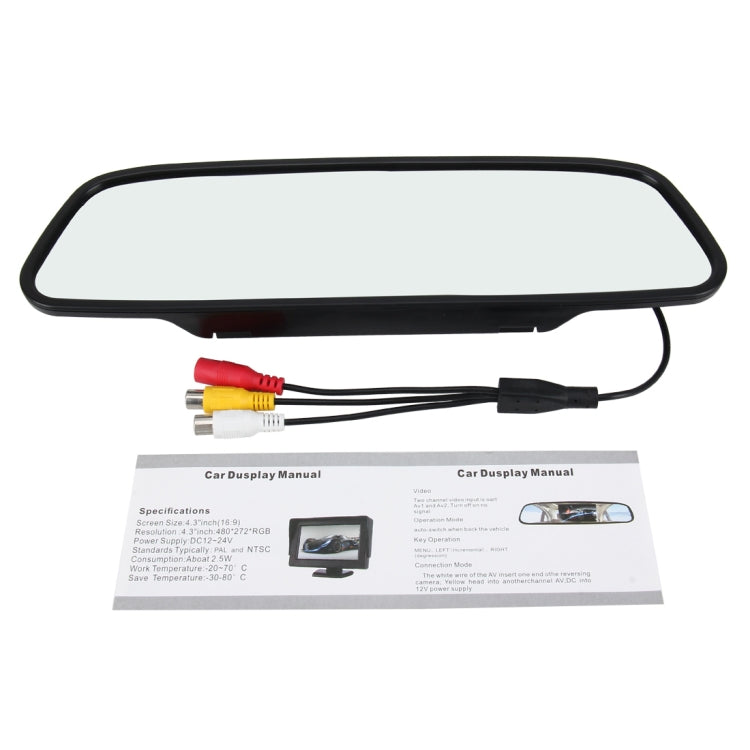 4.3 inch 480*272 Rear View TFT-LCD Color Car Monitor, Support Reverse Automatic Screen Function