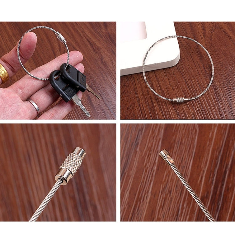 Outdoor Camping Multifunctional Steel Wire Rope Ring / Stainless Steel Wire Key Chain