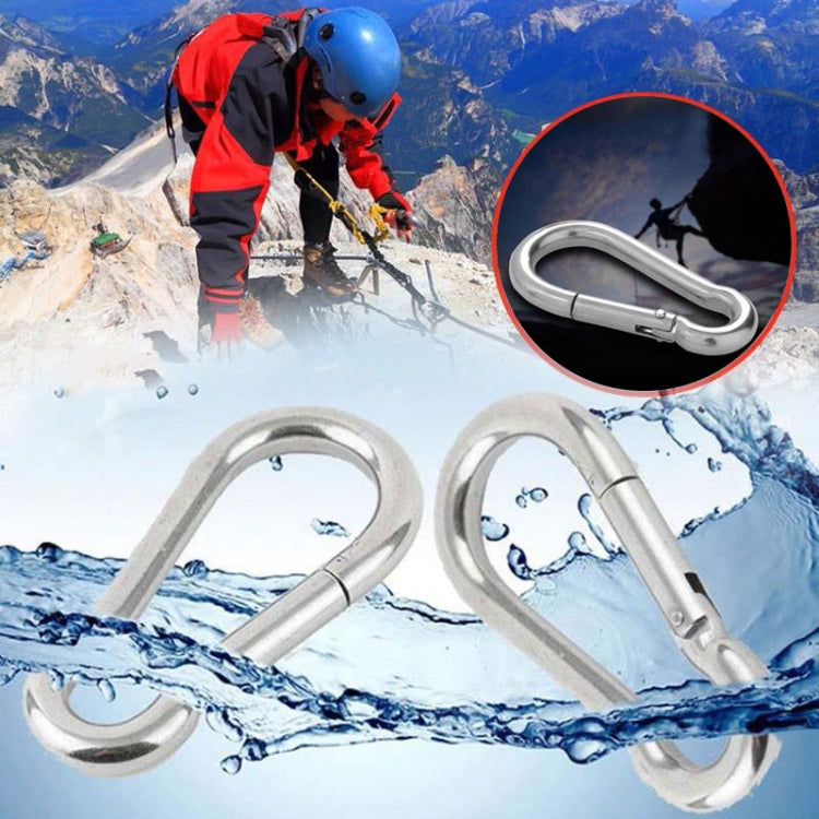 M5 Stainless Steel Carabiner Spring Hook Multi-tool Mountaineering Buckle Lock Camping Hook Rope, Inner Diameter: 4.9mm