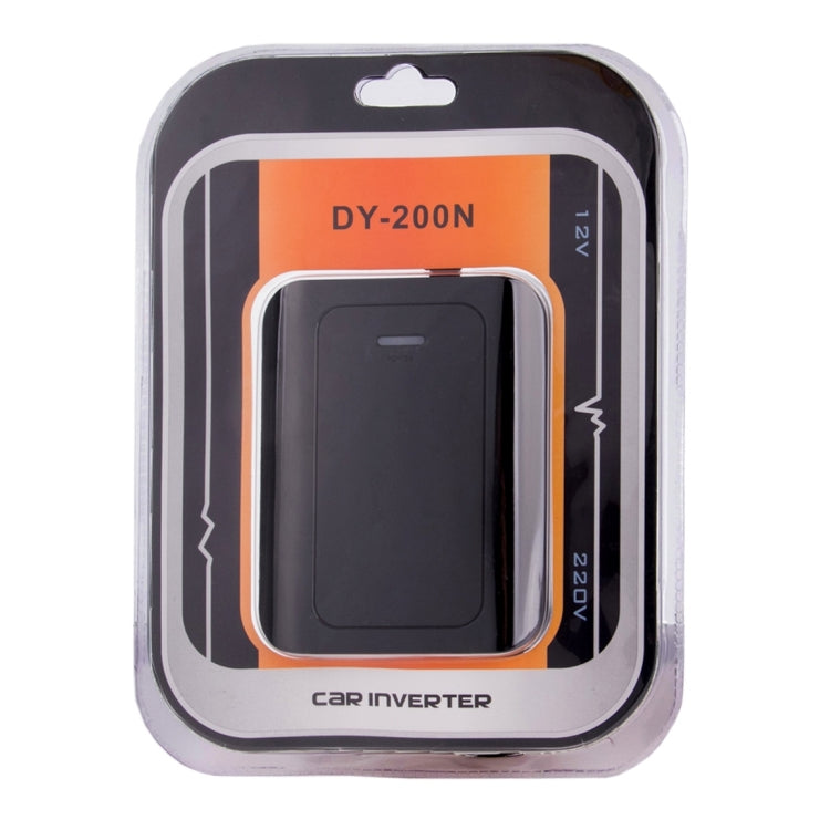 DY-200N, 200W DC 12V to AC Car Power Inverter with 500mA USB Port & EU / US Power Socket