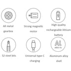 25 in 1 Original Xiaomi Mijia Electric Precision Screwdriver Kit Rechargeable Magnetic Aluminum Case