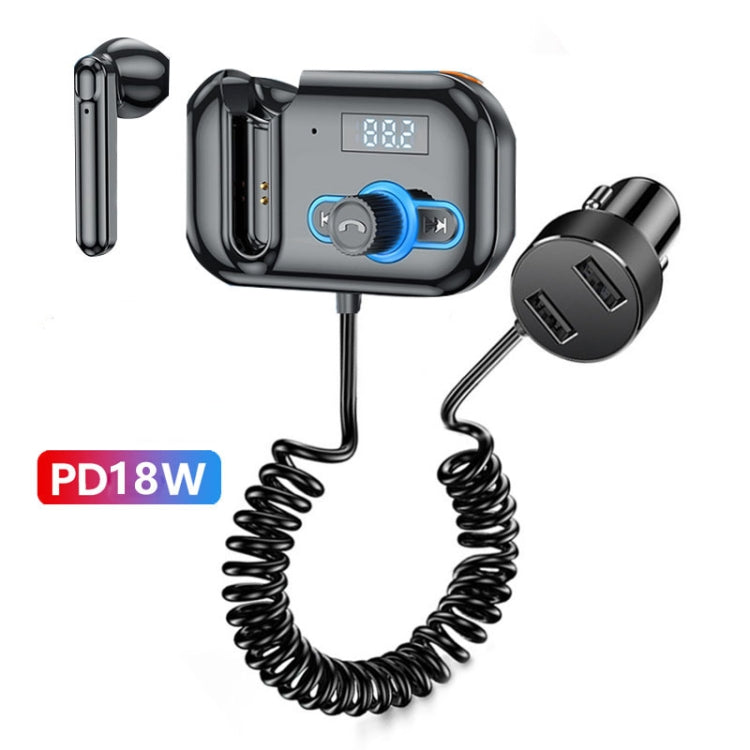 T2 FM Transmitter Hands-free Headphone Kit Headphone MP3 Player Private Call USB PD Quick Charge Audio Receiver