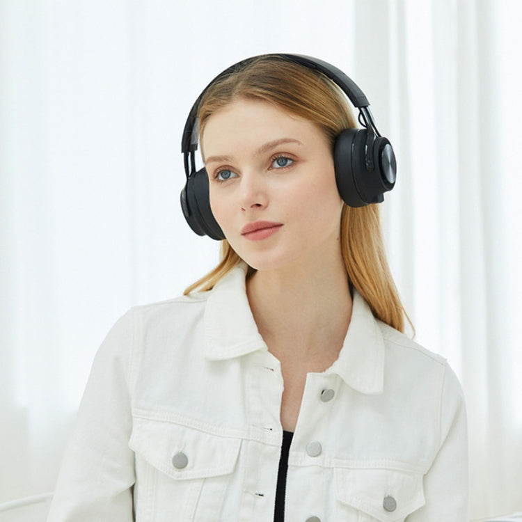 Fingertime P1 Wireless Bluetooth 5.0 Stereo Soft Leather Earmuffs Foldable Headset Built-in Mic for PC / Cell Phones