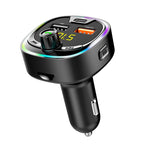 BT08D FM Transmitter Hands-free Car Kit MP3 Audio Player with QC3.0 + PD18W 5A Auto Fast Charger FM Modulator