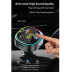 BT08D FM Transmitter Hands-free Car Kit MP3 Audio Player with QC3.0 + PD18W 5A Auto Fast Charger FM Modulator