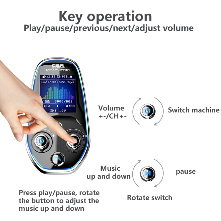 BT29 Color Screen Car Multi-functional Mp3 Player Multi-language Aux Out Card Bluetooth Adapter