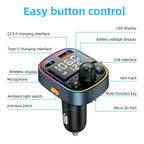 C87B PD QC3.0 Quick Charger Bluetooth 5.0 FM Transmitter Hands-free MP3 U Disk Car Music Player Kit
