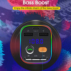 T48C Car Bluetooth 5.0 Fm Transmitter Kit Dual USB with Type-C 5V 2.4A Car Charger