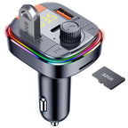 T832 Car Bluetooth FM Transmitter Colorful Light MP3 Player Powerful Quick Charger QC3.0
