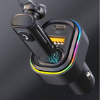 V15 Car Bluetooth With PD Fast Charger Adapter Microphone Wireless Noise Reduction Bluetooth Headset