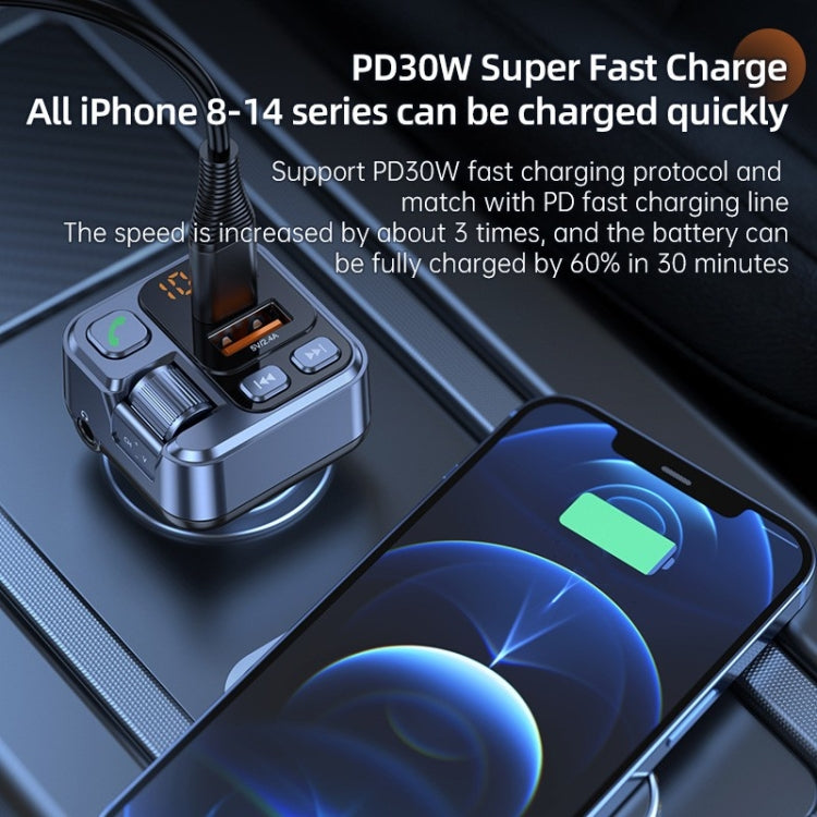 T16 MP3 Player Fast Charger Wireless Bluetooth 5.1 FM Transmitter Hands Free Car Kit