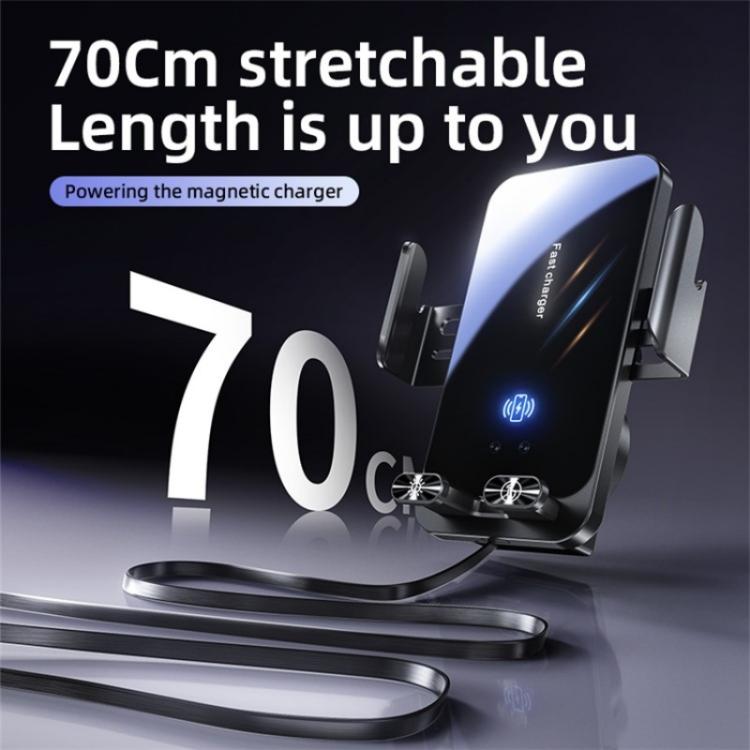SD05 With Retractable Type-C Cable Car Phone Holder Wireless Charging Mount