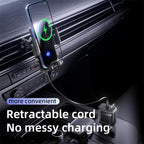 SD05 With Retractable Type-C Cable Car Phone Holder Wireless Charging Mount