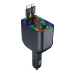 Y4 Retractable Cable Super Fast Charging Car Charger Bluetooth-Compatible MP3 Player