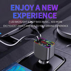 Y4 Retractable Cable Super Fast Charging Car Charger Bluetooth-Compatible MP3 Player