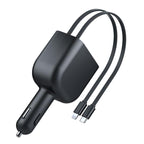 Y4 Retractable Cable Super Fast Charging Car Charger Bluetooth-Compatible MP3 Player