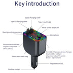 Y4 Retractable Cable Super Fast Charging Car Charger Bluetooth-Compatible MP3 Player