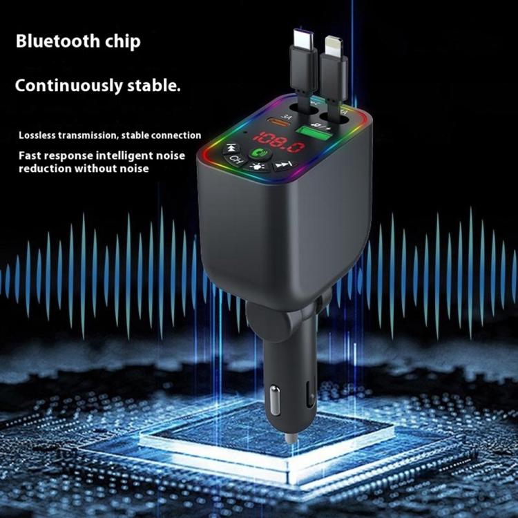 L5 Car Bluetooth-Compatible MP3 Player Hands Free Calling FM Transmitter Fast Charger