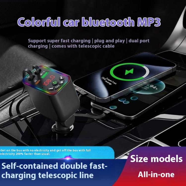 L5 Car Bluetooth-Compatible MP3 Player Hands Free Calling FM Transmitter Fast Charger