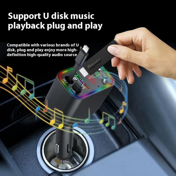 L5 Car Bluetooth-Compatible MP3 Player Hands Free Calling FM Transmitter Fast Charger