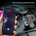 L4 Fast Charging Car Charger MP3 Player Retractable Cable FM Transmitter