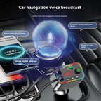 L4 Fast Charging Car Charger MP3 Player Retractable Cable FM Transmitter