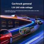 L4 Fast Charging Car Charger MP3 Player Retractable Cable FM Transmitter