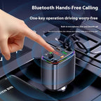 Y10 With Retractable Type C + iP Cable Car Charger FM Transmitter Bluetooth MP3 Player