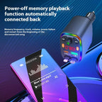 Y10 With Retractable Type C + iP Cable Car Charger FM Transmitter Bluetooth MP3 Player