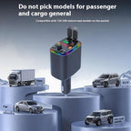 Y10 With Retractable Type C + iP Cable Car Charger FM Transmitter Bluetooth MP3 Player